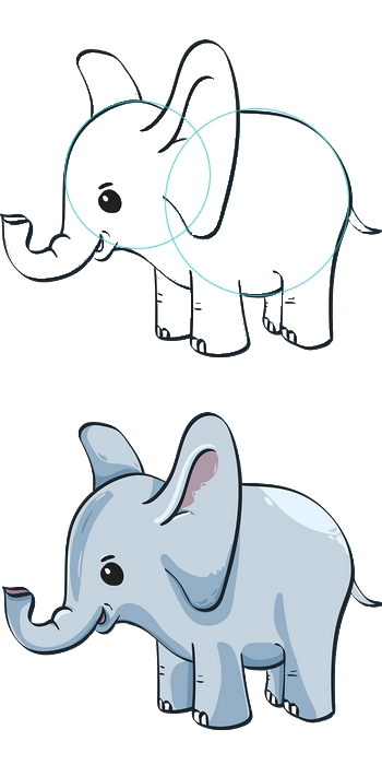 Dessin facile à reproduire éléphant
